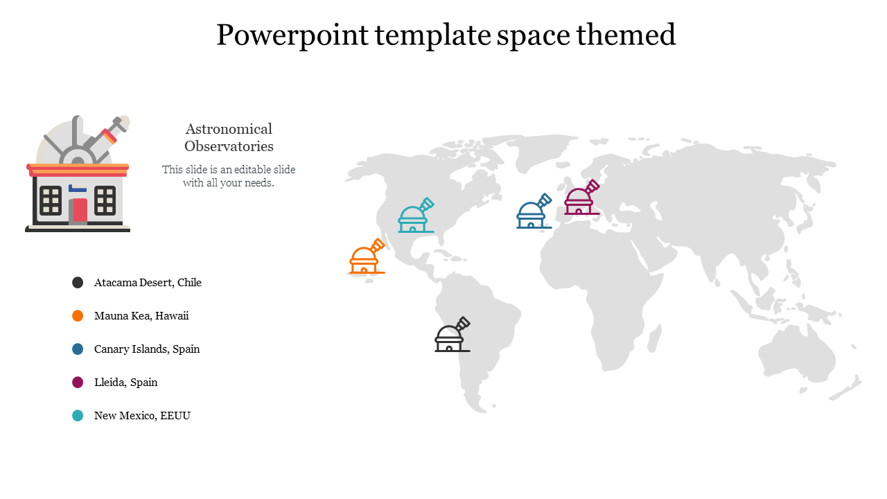 Amazing PowerPoint Template Space Themed Slide Diagram